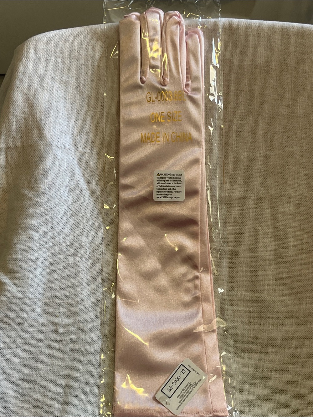 Women's Satin Long Gloves - Light Pink
